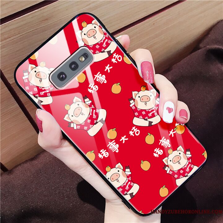 Hoesje Samsung Galaxy S10e Siliconen Nieuwtelefoon, Hoes Samsung Galaxy S10e Bescherming Rood Hard