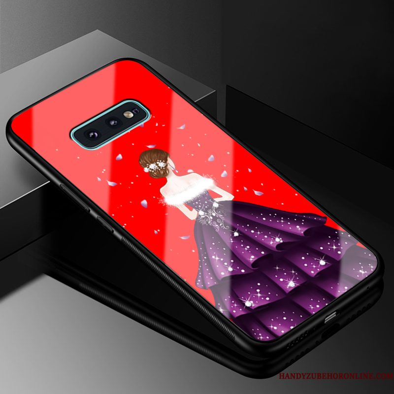 Hoesje Samsung Galaxy S10e Siliconen Roodtelefoon, Hoes Samsung Galaxy S10e Bescherming Hard Glas