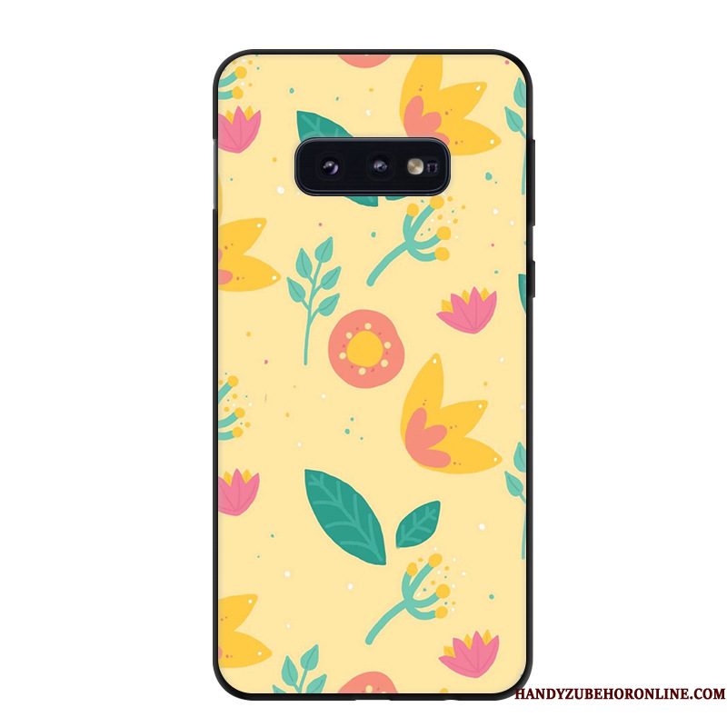 Hoesje Samsung Galaxy S10e Spotprent Trend Kunst, Hoes Samsung Galaxy S10e Bescherming Telefoon Geel