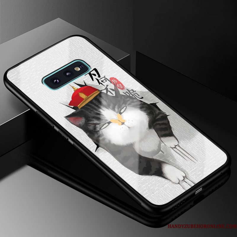 Hoesje Samsung Galaxy S10e Zacht Glas Wit, Hoes Samsung Galaxy S10e Bescherming Anti-falltelefoon