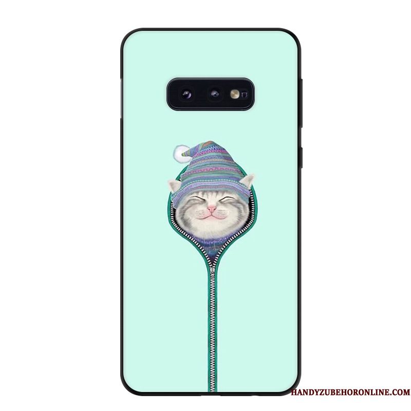 Hoesje Samsung Galaxy S10e Zacht Persoonlijk Groen, Hoes Samsung Galaxy S10e Bescherming Schrobbentelefoon