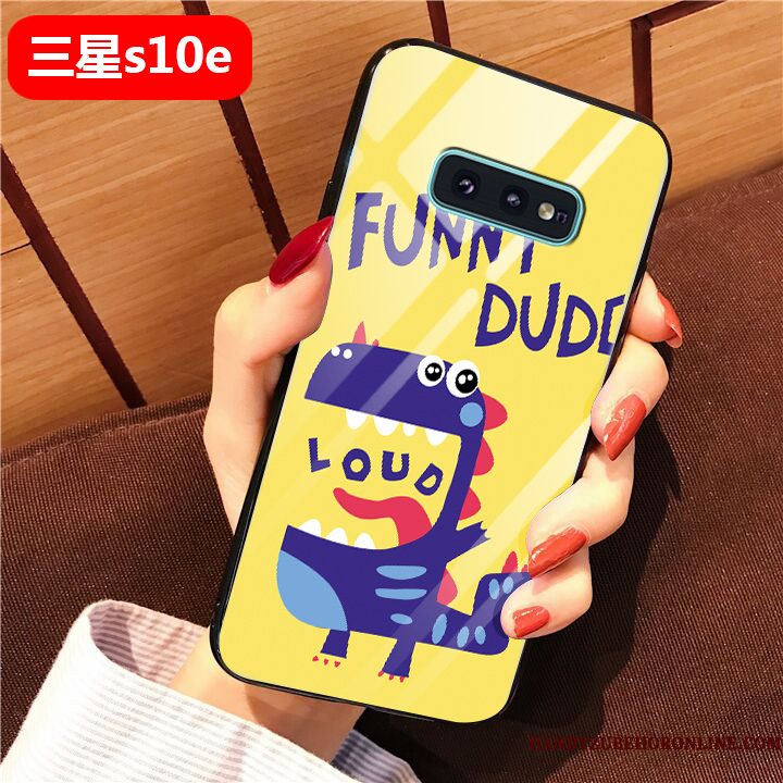 Hoesje Samsung Galaxy S10e Zakken Glas Kunst, Hoes Samsung Galaxy S10e Spotprent Telefoon Eenvoudige