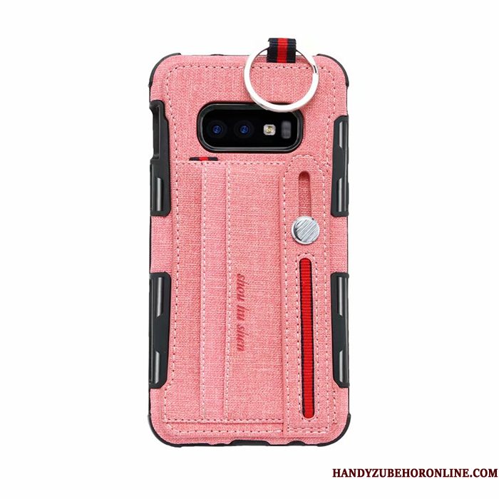 Hoesje Samsung Galaxy S10e Zakken Roze Kaart, Hoes Samsung Galaxy S10e Bescherming Ringtelefoon