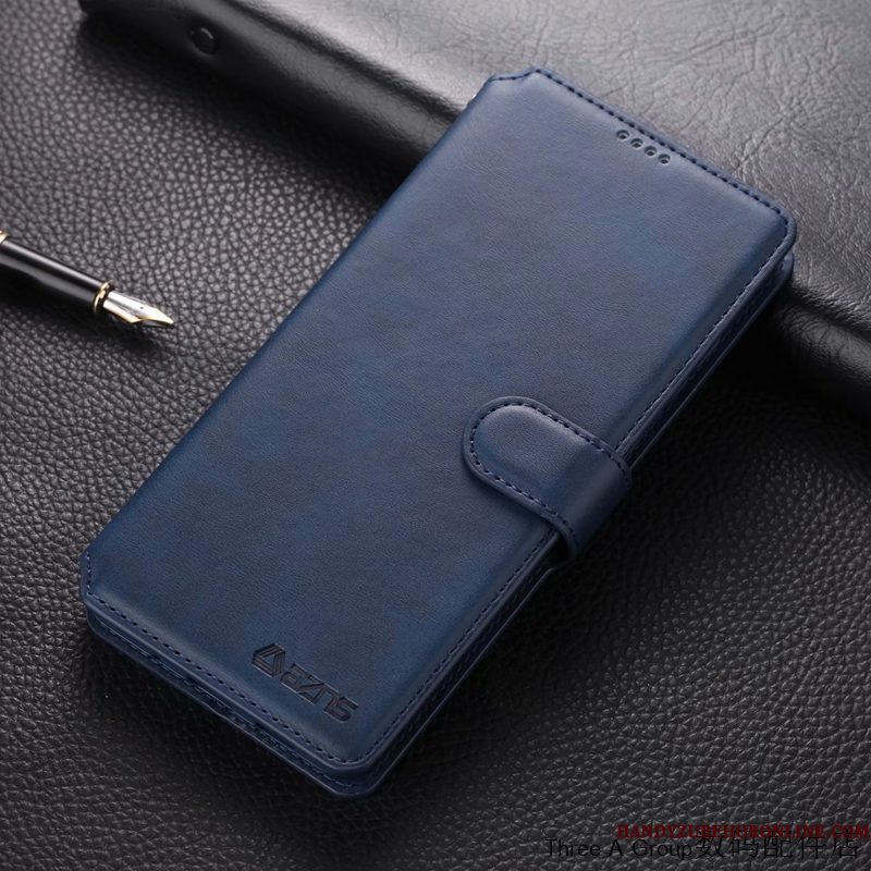 Hoesje Samsung Galaxy S20+ Leer Telefoon Blauw, Hoes Samsung Galaxy S20+ Vintage Eenvoudige Bedrijf