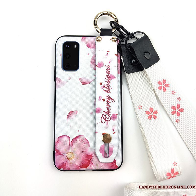 Hoesje Samsung Galaxy S20 Ondersteuning Verstelefoon, Hoes Samsung Galaxy S20 Bescherming Bloemen Roze