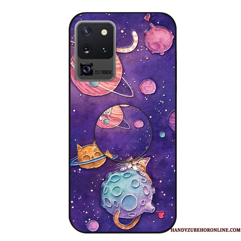 Hoesje Samsung Galaxy S20 Ultra Scheppend Etnische Beren, Hoes Samsung Galaxy S20 Ultra Siliconen Telefoon Purper