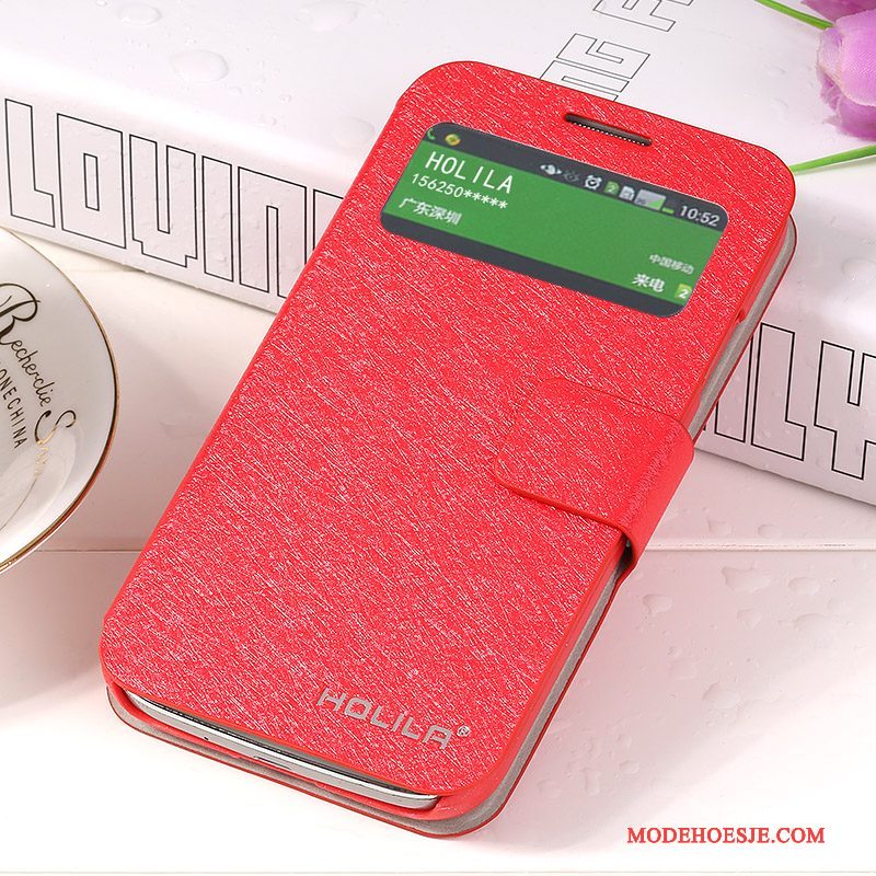 Hoesje Samsung Galaxy S4 Folio Roodtelefoon, Hoes Samsung Galaxy S4 Leer