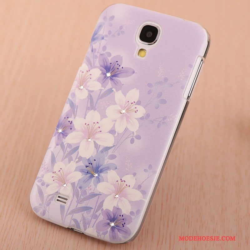 Hoesje Samsung Galaxy S4 Geschilderd Purpertelefoon, Hoes Samsung Galaxy S4 Strass