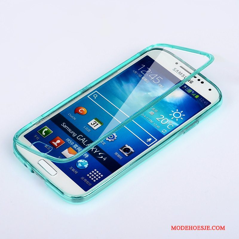 Hoesje Samsung Galaxy S4 Siliconen Anti-fall Groen, Hoes Samsung Galaxy S4 Zacht Telefoon Doorzichtig