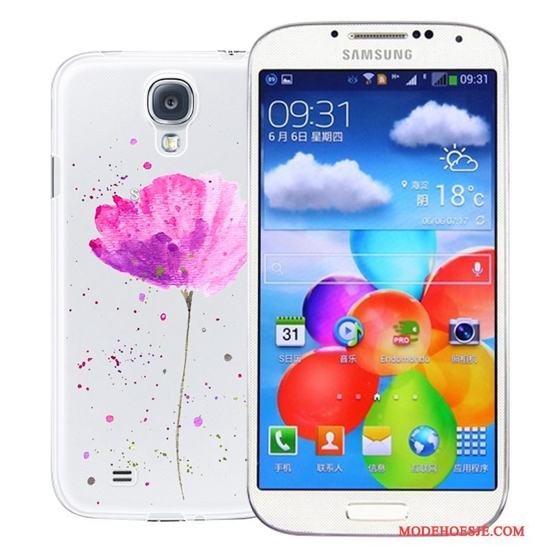 Hoesje Samsung Galaxy S4 Zacht Achterklep Roze, Hoes Samsung Galaxy S4 Bescherming Doorzichtigtelefoon