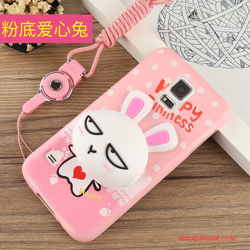 Hoesje Samsung Galaxy S5 Spotprent Hanger Roze, Hoes Samsung Galaxy S5 Zakken Telefoon