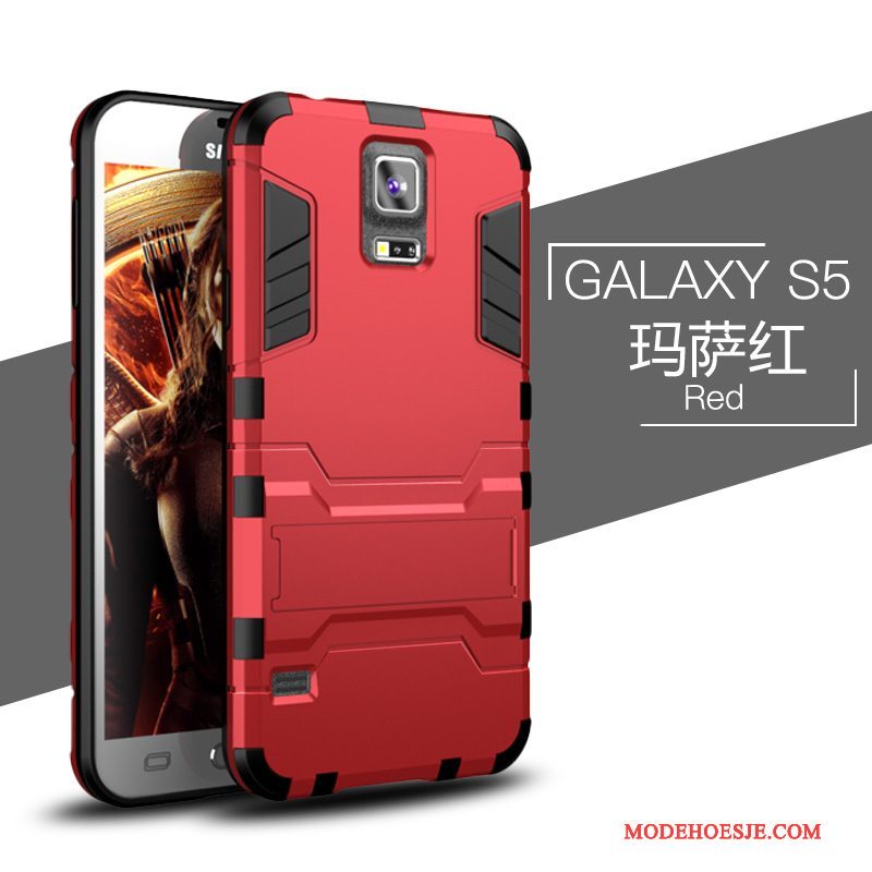 Hoesje Samsung Galaxy S5 Zakken Rood Persoonlijk, Hoes Samsung Galaxy S5 Bescherming Anti-fall Trend