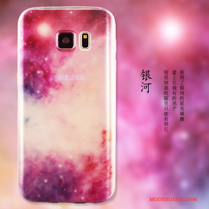 Hoesje Samsung Galaxy S6 Edge + Siliconen Dun Roze, Hoes Samsung Galaxy S6 Edge + Bescherming