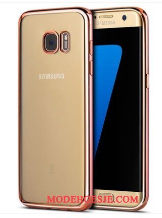 Hoesje Samsung Galaxy S6 Edge + Siliconen Telefoon Roze, Hoes Samsung Galaxy S6 Edge + Zacht