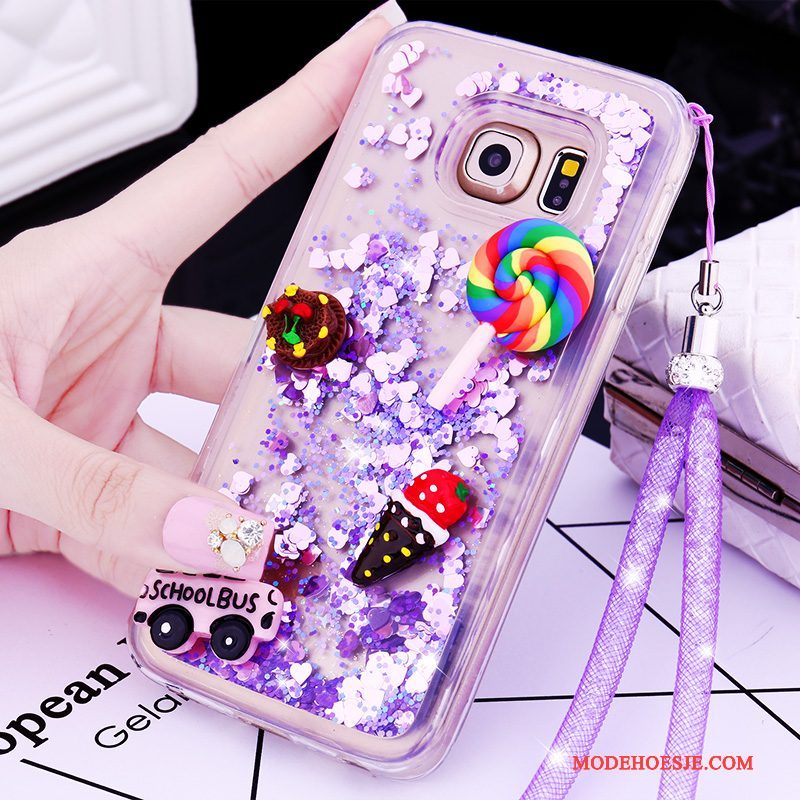 Hoesje Samsung Galaxy S6 Edge + Spotprent Hanger Mooie, Hoes Samsung Galaxy S6 Edge + Bescherming Telefoon Purper