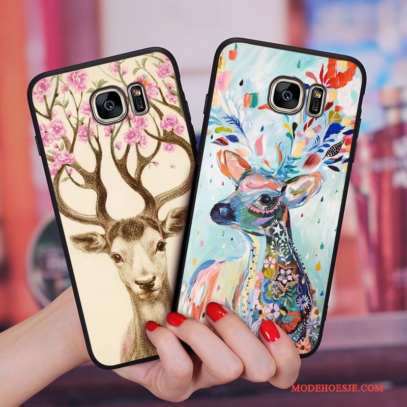 Hoesje Samsung Galaxy S6 Edge + Zacht Bloemen Hanger, Hoes Samsung Galaxy S6 Edge + Scheppend Telefoon Anti-fall