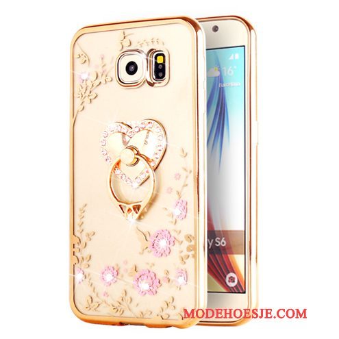 Hoesje Samsung Galaxy S6 Edge Zacht Goud, Hoes Samsung Galaxy S6 Edge Bescherming