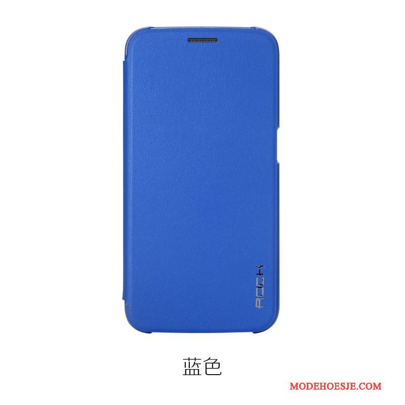 Hoesje Samsung Galaxy S6 Leer Dun Blauw, Hoes Samsung Galaxy S6 Folio