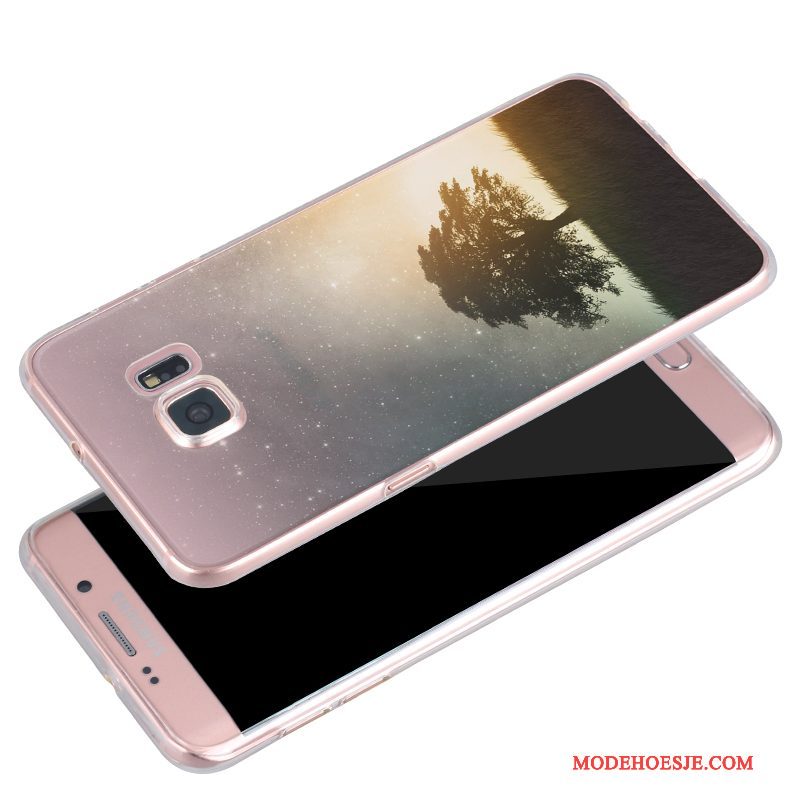 Hoesje Samsung Galaxy S6 Siliconen Rozetelefoon, Hoes Samsung Galaxy S6 Zakken Anti-fall