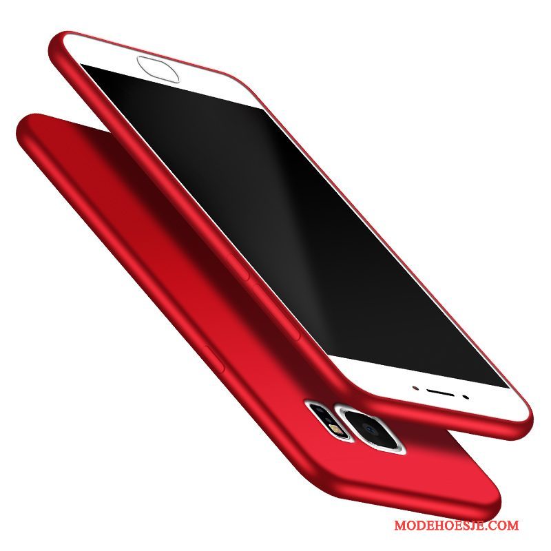 Hoesje Samsung Galaxy S6 Zakken Anti-fall Schrobben, Hoes Samsung Galaxy S6 Siliconen Rood Persoonlijk