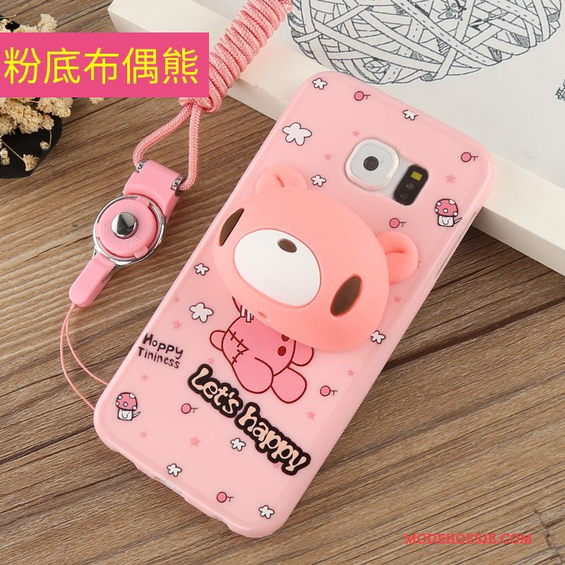 Hoesje Samsung Galaxy S6 Zakken Hanger Roze, Hoes Samsung Galaxy S6 Siliconen Telefoon