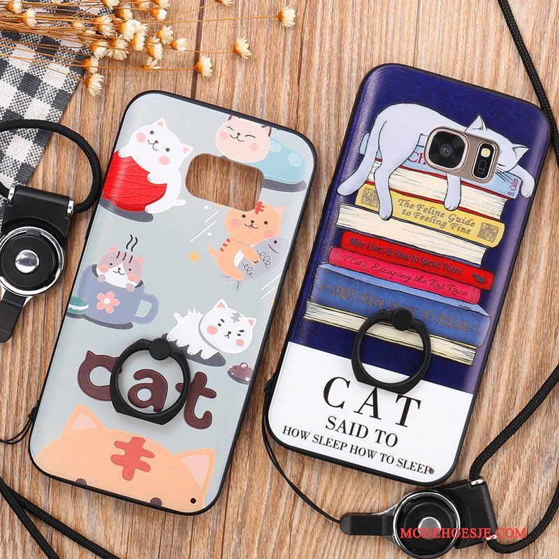 Hoesje Samsung Galaxy S7 Bescherming Telefoon Hard, Hoes Samsung Galaxy S7 Reliëf Hanger Gesp