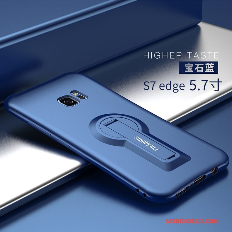 Hoesje Samsung Galaxy S7 Edge Scheppend Donkerblauw Persoonlijk, Hoes Samsung Galaxy S7 Edge Zacht Trendtelefoon