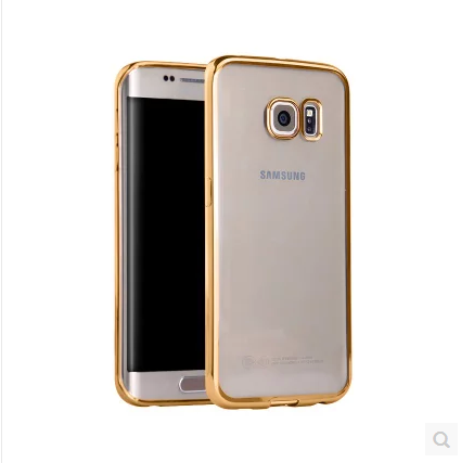 Hoesje Samsung Galaxy S7 Edge Siliconen Meshtelefoon, Hoes Samsung Galaxy S7 Edge Zakken Goud Doorzichtig