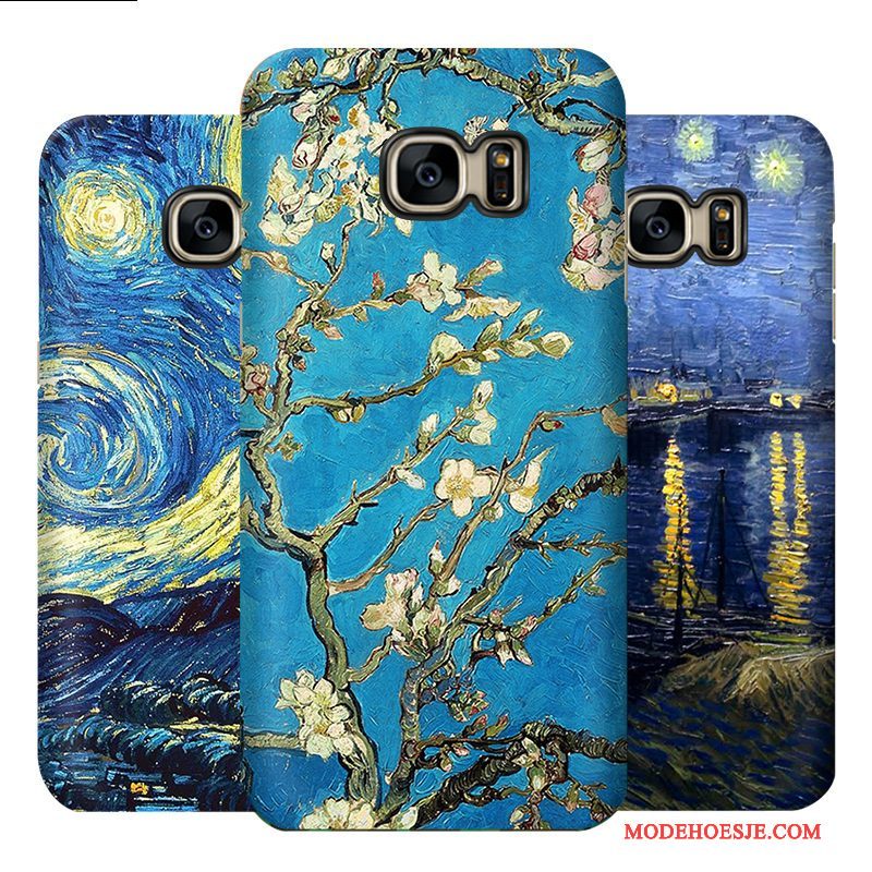 tarwe een andere Ontdekking Hoesje Samsung Galaxy S7 Edge Vintage Blauw Sterrenhemel, Hoes Samsung  Galaxy S7 Edge Bescherming Hoge Kunst Billig