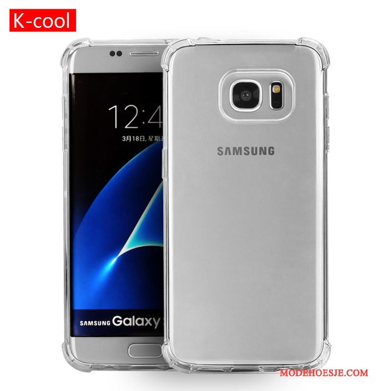 Hoesje Samsung Galaxy S7 Edge Zakken Anti-fall Lichte En Dun, Hoes Samsung Galaxy S7 Edge Zacht Telefoon Zilver