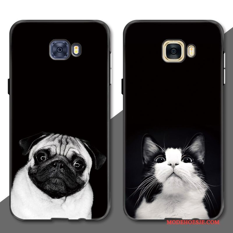 Hoesje Samsung Galaxy S7 Edge Zakken Lovers Anti-fall, Hoes Samsung Galaxy S7 Edge Bescherming Zwart Hond
