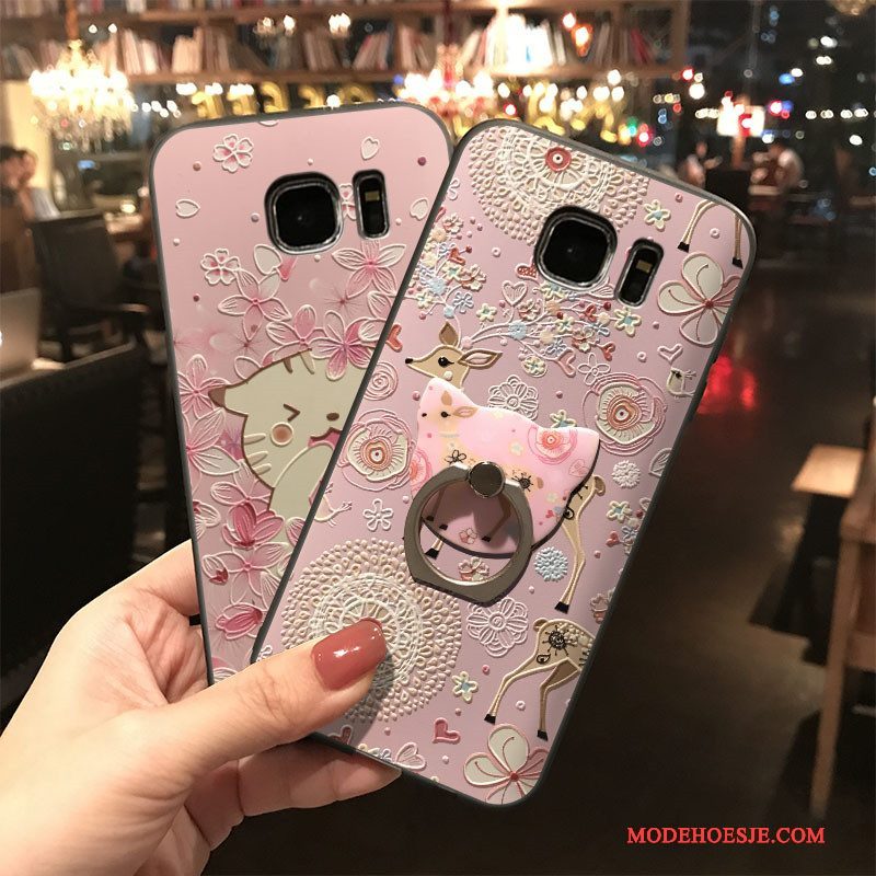 Hoesje Samsung Galaxy S7 Edge Zakken Mooie Roze, Hoes Samsung Galaxy S7 Edge Siliconen Hangertelefoon