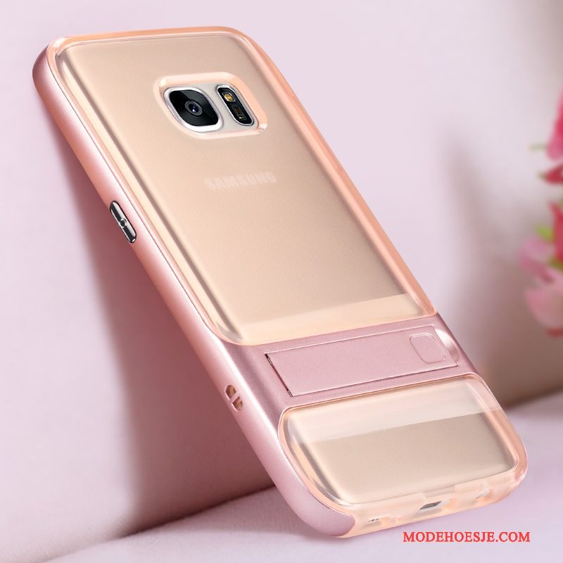 Hoesje Samsung Galaxy S7 Ondersteuning Telefoon Persoonlijk, Hoes Samsung Galaxy S7 Bescherming Anti-fall Roze