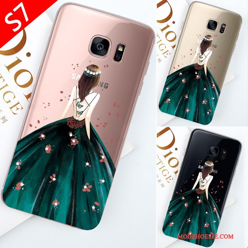 Hoesje Samsung Galaxy S7 Scheppend Anti-fall Trend, Hoes Samsung Galaxy S7 Siliconen Doorzichtigtelefoon