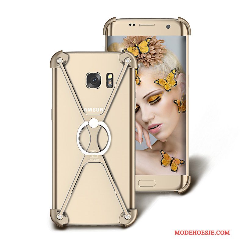 Hoesje Samsung Galaxy S7 Scheppend Omlijsting Anti-fall, Hoes Samsung Galaxy S7 Metaal Ring Goud