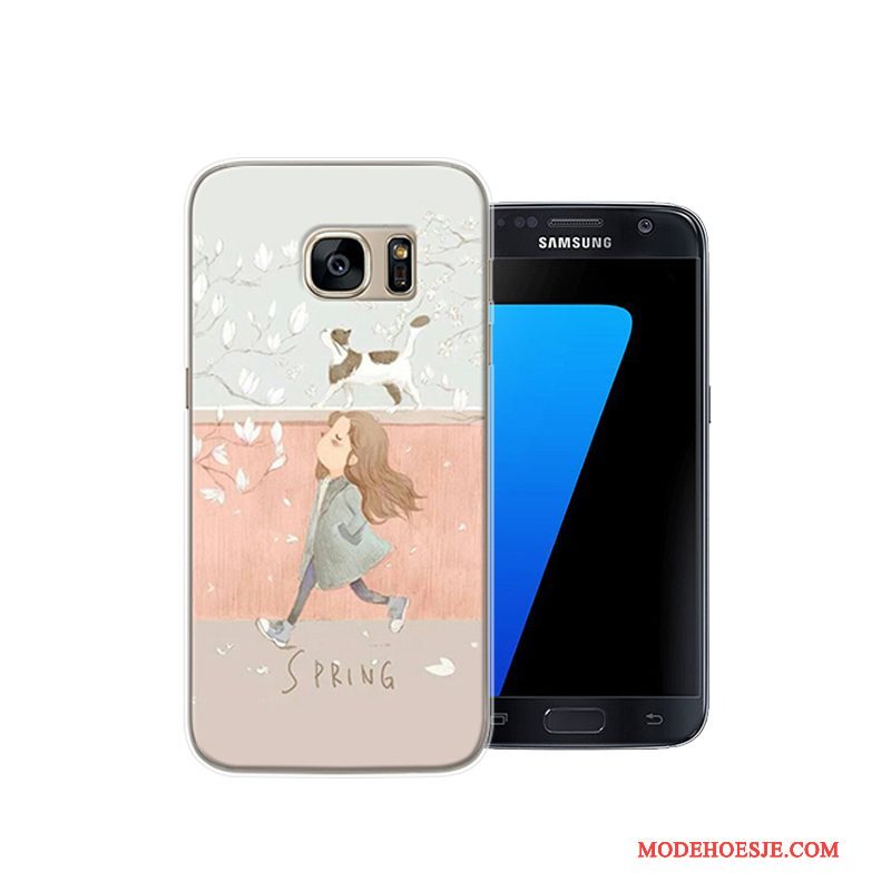 Hoesje Samsung Galaxy S7 Scheppend Persoonlijktelefoon, Hoes Samsung Galaxy S7 Bescherming Anti-fall Roze