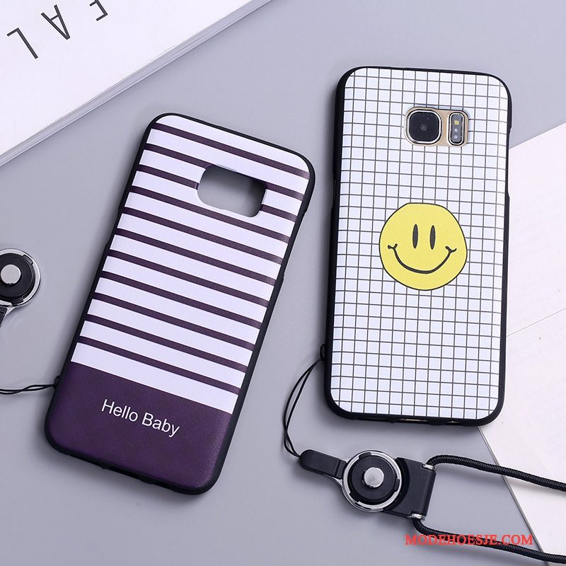 Hoesje Samsung Galaxy S7 Scheppend Wit Hanger, Hoes Samsung Galaxy S7 Siliconen Trendtelefoon