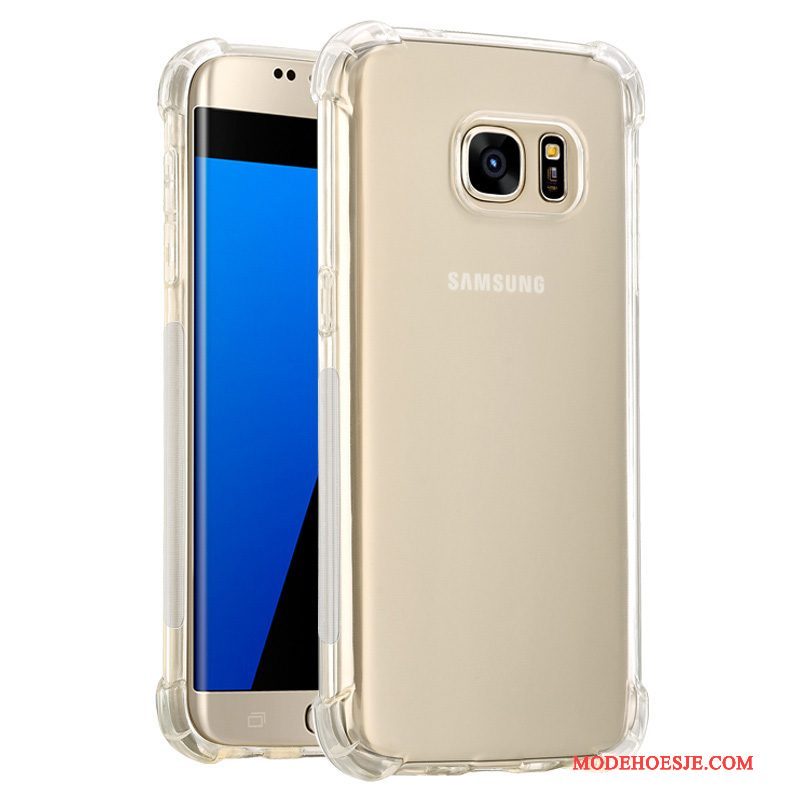 Hoesje Samsung Galaxy S7 Siliconen Anti-fall Wit, Hoes Samsung Galaxy S7 Bescherming Telefoon Doorzichtig