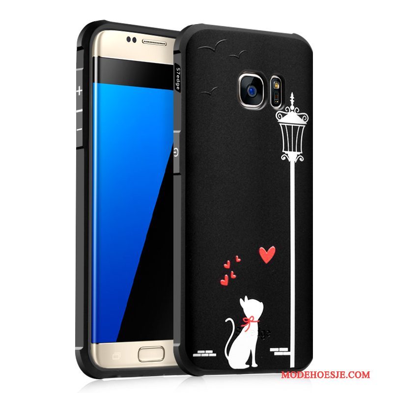 Hoesje Samsung Galaxy S7 Siliconen Anti-fall Zwart, Hoes Samsung Galaxy S7 Zacht Telefoon