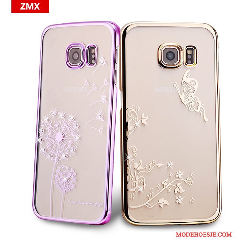 Hoesje Samsung Galaxy S7 Strass Telefoon Goud, Hoes Samsung Galaxy S7 Bescherming Anti-fall Slank