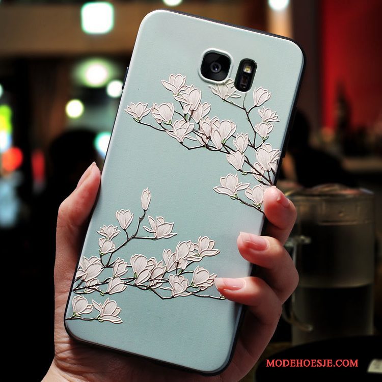 Hoesje Samsung Galaxy S7 Zacht Elegantetelefoon, Hoes Samsung Galaxy S7 Scheppend Persoonlijk Lichtblauw