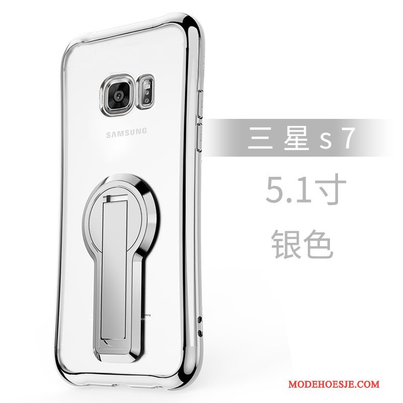 Hoesje Samsung Galaxy S7 Zakken Anti-falltelefoon, Hoes Samsung Galaxy S7 Siliconen Zilver