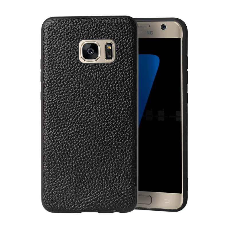 Hoesje Samsung Galaxy S7 Zakken Elegantetelefoon, Hoes Samsung Galaxy S7 Leer Zwart Anti-fall