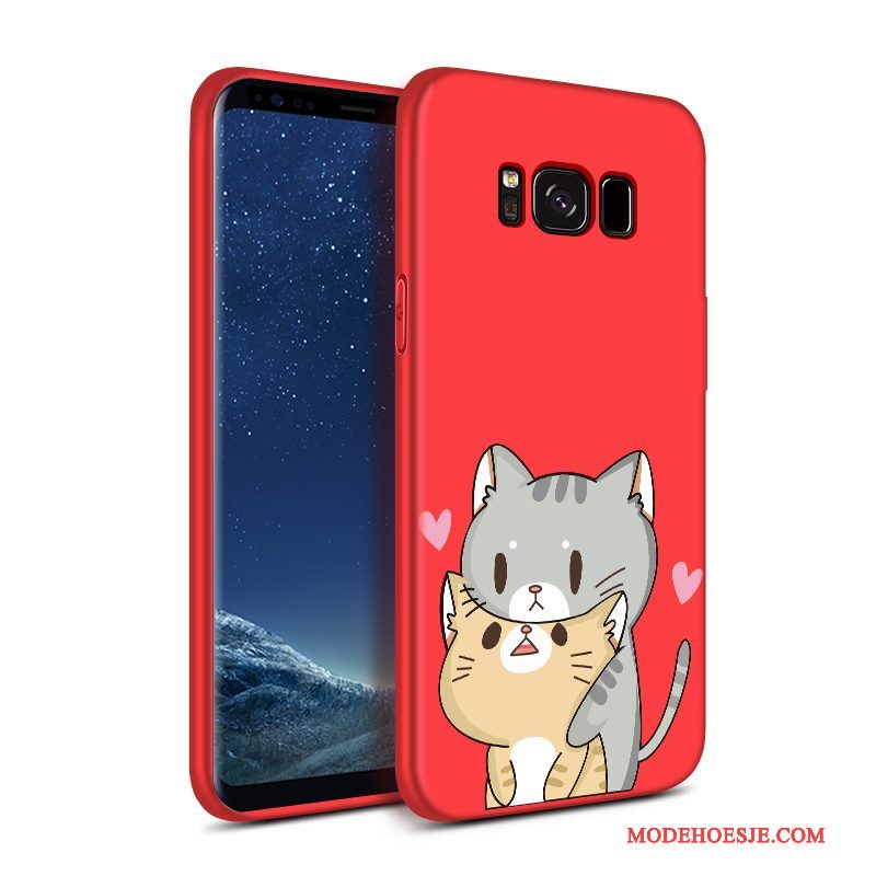 Hoesje Samsung Galaxy S8 Bescherming Anti-falltelefoon, Hoes Samsung Galaxy S8 Zacht Rood