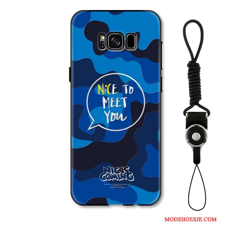 Hoesje Samsung Galaxy S8 Bescherming Blauw Anti-fall, Hoes Samsung Galaxy S8 Reliëf Camouflagetelefoon