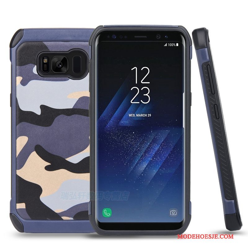 Hoesje Samsung Galaxy S8+ Bescherming Camouflagetelefoon, Hoes Samsung Galaxy S8+ Ondersteuning Ring Blauw