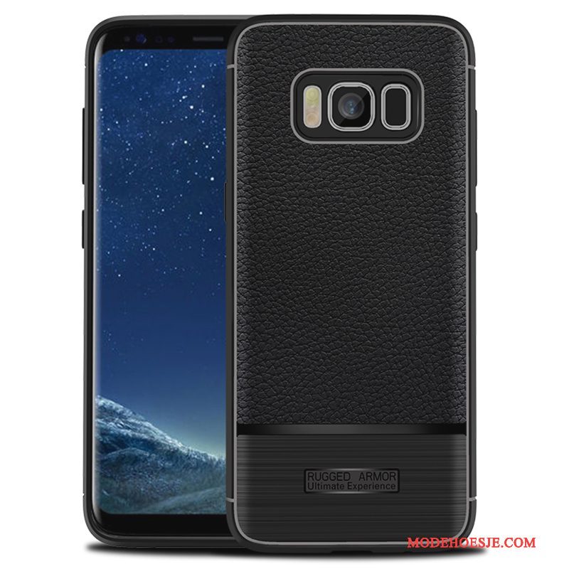 Hoesje Samsung Galaxy S8+ Bescherming Patroon Zwart, Hoes Samsung Galaxy S8+ Leer Telefoon Anti-fall