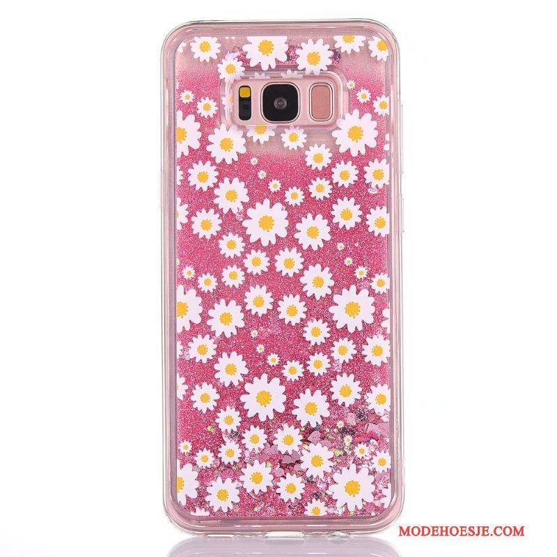 Hoesje Samsung Galaxy S8 Bescherming Roze Vloeistof, Hoes Samsung Galaxy S8 Zacht Trendtelefoon