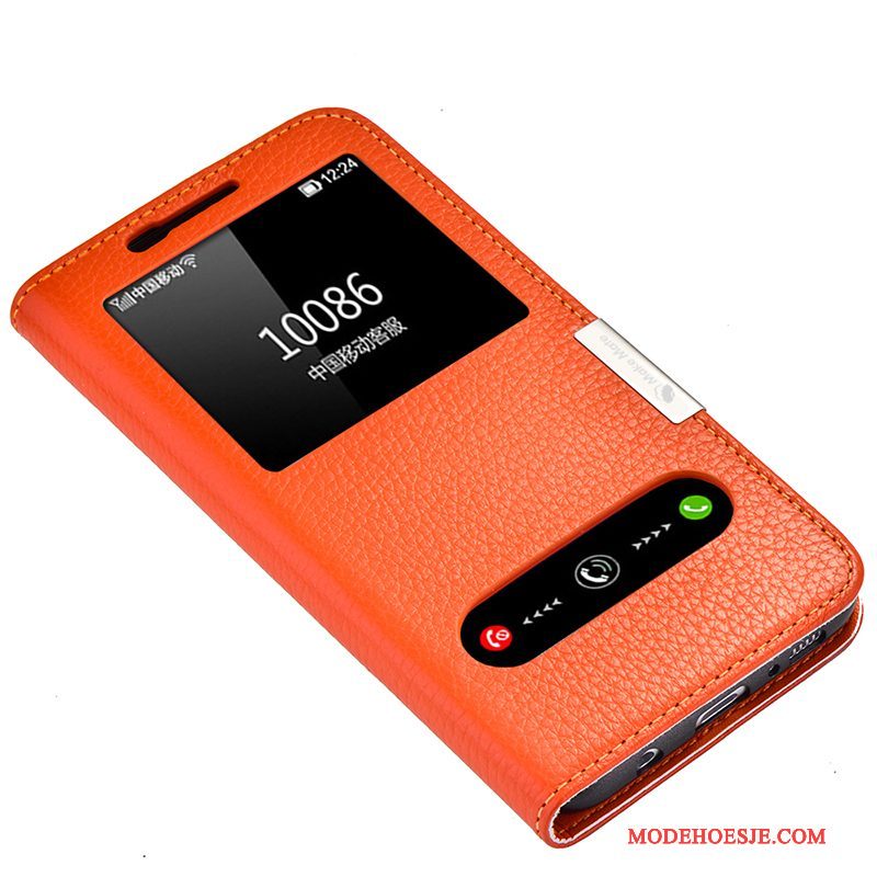 Hoesje Samsung Galaxy S8 Folio Oranjetelefoon, Hoes Samsung Galaxy S8 Leer