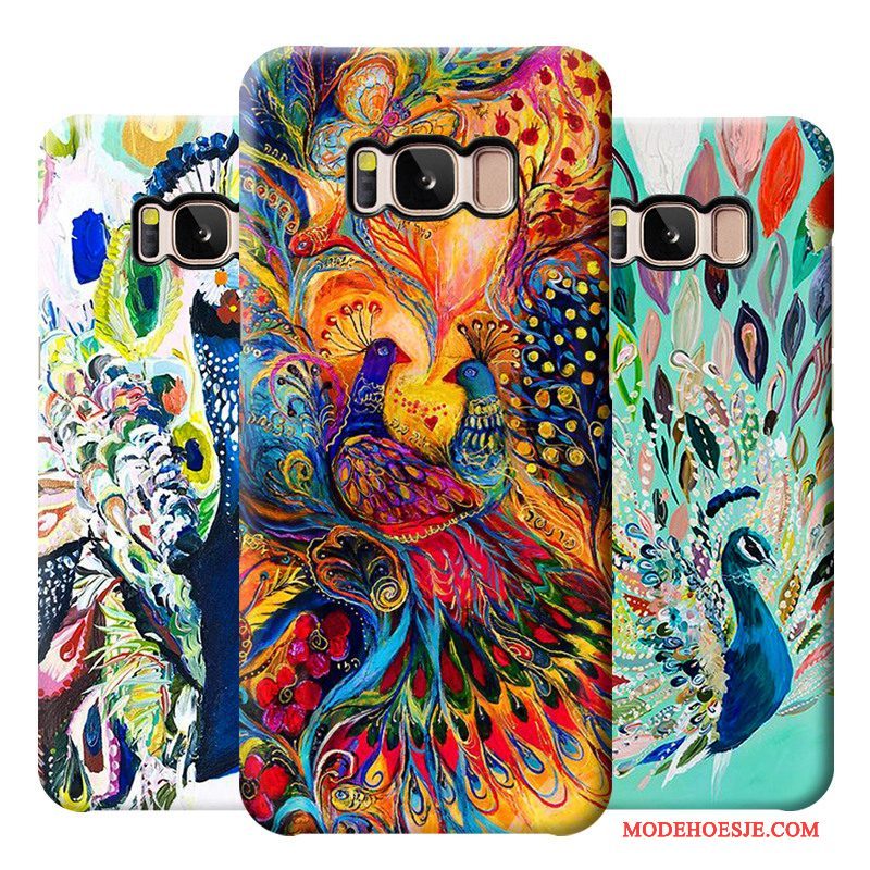 Hoesje Samsung Galaxy S8+ Kleur Chinese Stijl Pauwen, Hoes Samsung Galaxy S8+ Bescherming Anti-fall Schrobben